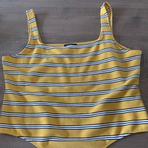 Express Yellow Striped Body Suit